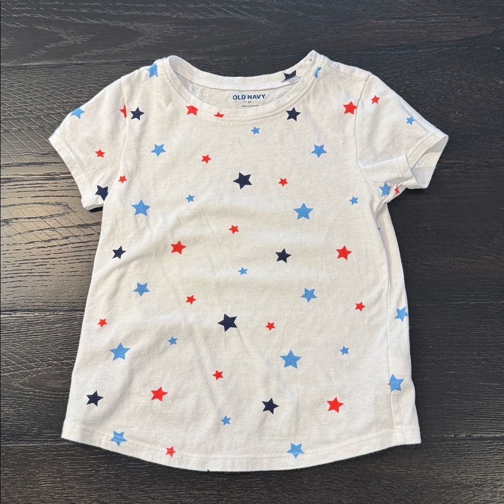 Old Navy Kids Starry Tee - White, Red, Blue Size 5T